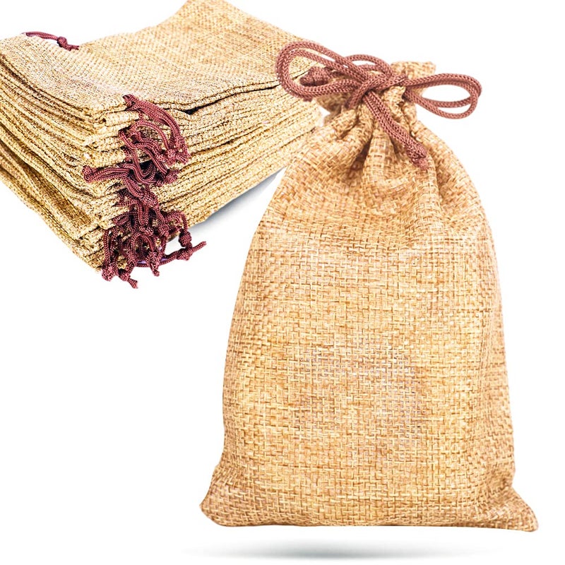 LYSXP 50PCS Burlap Bags with Drawstringï¼Œ4x6 Inch Drawstring Gift Bag Jewelry Pouches for Wedding Party Favors, DIY Craft Christmas Presents - Image 1